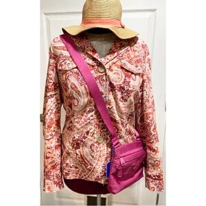 Coldwater Creek cotton shirt- jacket, floral paisley print